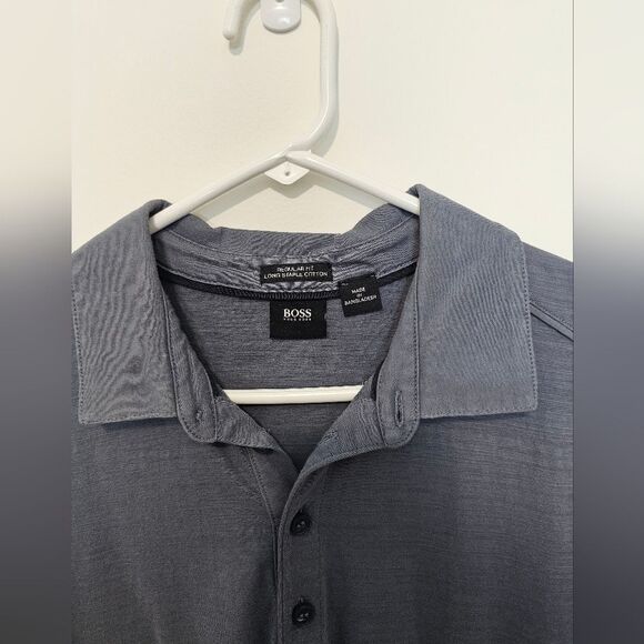 Mens Hugo Boss Blue Polo - Picture 2 of 4